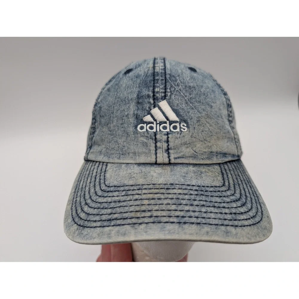 Adidas Climalite Acid Wash Denim Baseball Cap Blue Adjustable Strapback Hat
